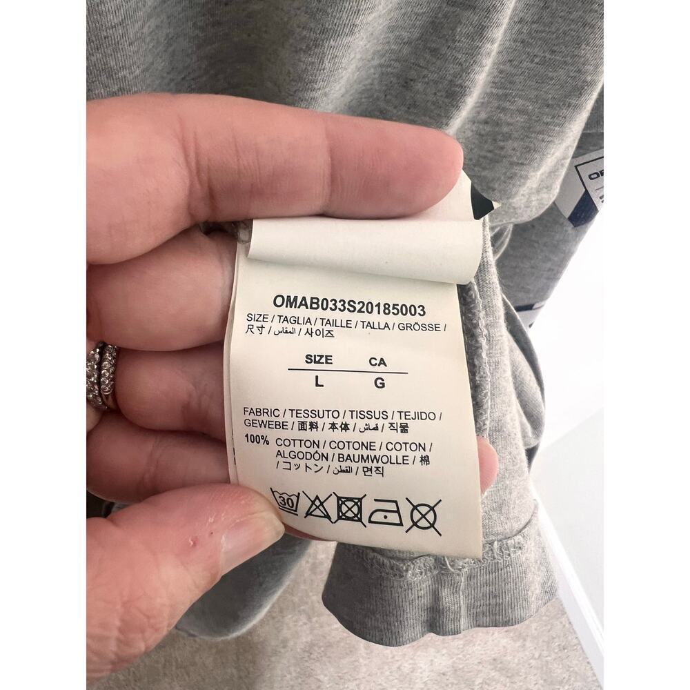 Off White 2013 Airport Tape Double Layered Tee Sweatshirt Melange Gray White L - Picture 12 of 15